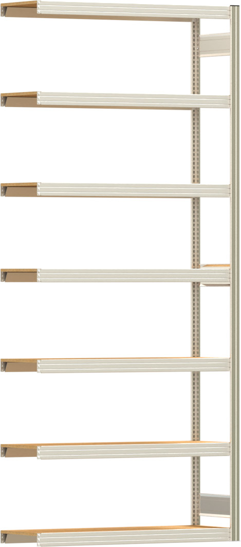 Fachbodenregal BERT - Breite: 128,5 cm - Tiefe: 40 cm - Höhe: 300 cm - 7 Böden - Anbauregal
