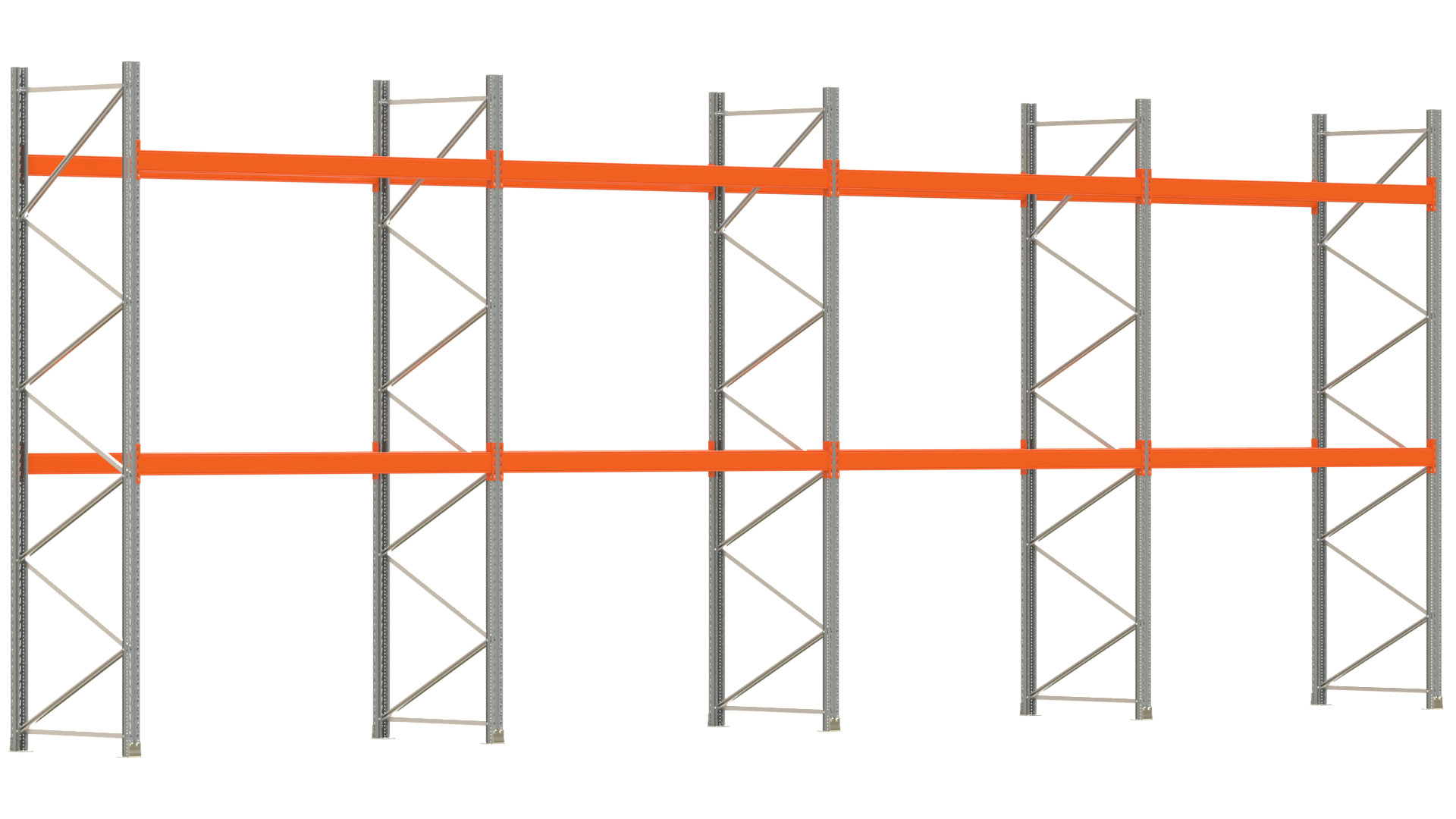 Palettenregal ARTUS - Breite 1122,5 cm - Höhe 400 cm - Tiefe 110 cm - Fachlast 3000 kg - 36 Palettenstellplätze