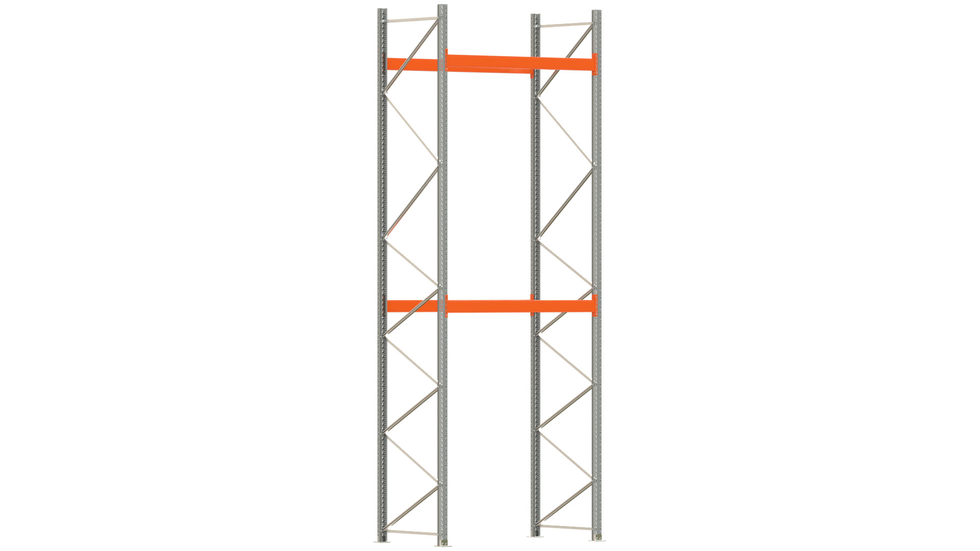 Palettenregal ARTUS - Breite 207 cm - Höhe 550 cm - Tiefe 110 cm - Fachlast 2000 kg - 6 Palettenstellplätze