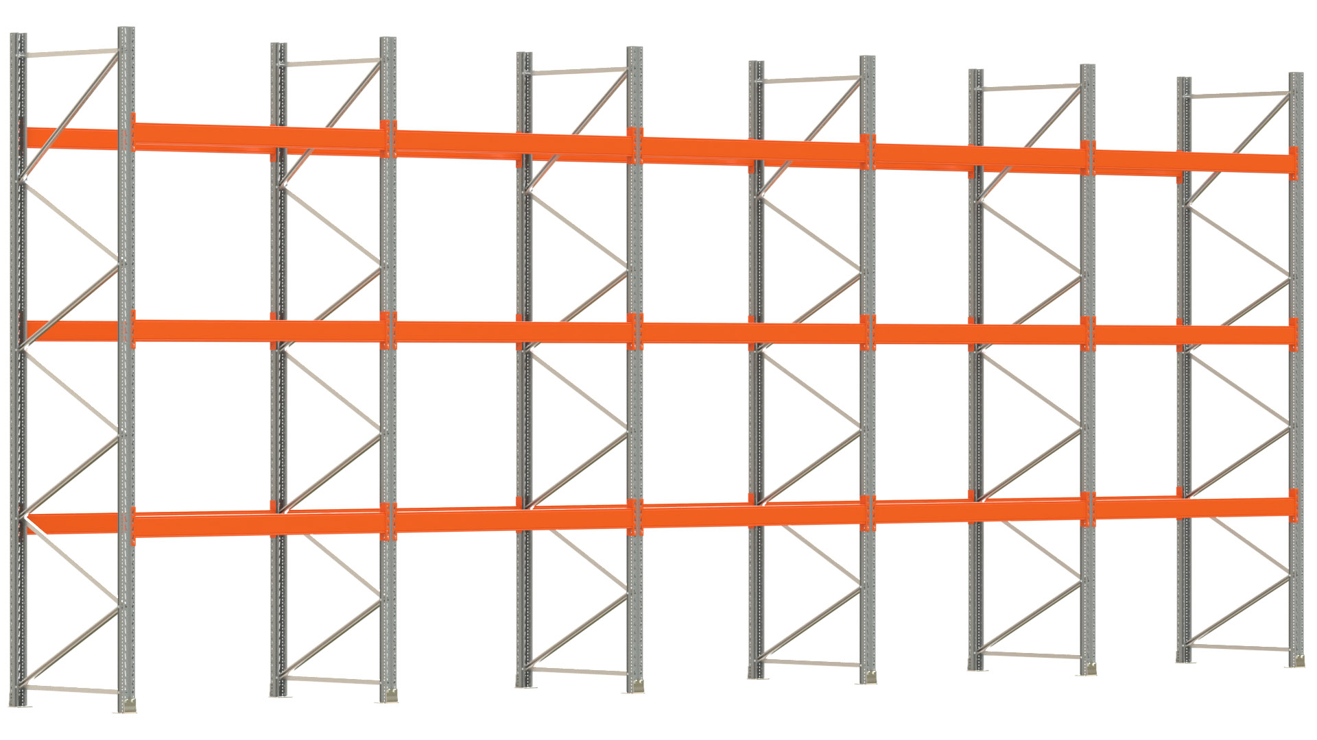 Palettenregal ARTUS - Breite 1001 cm - Höhe 400 cm - Tiefe 110 cm - Fachlast 2000 kg - 40 Palettenstellplätze