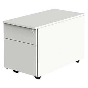 Rollcontainer, BxTxH 420x800x540 mm, 1 Schublade, 1 Hängeregistratur, Schloss, weiß