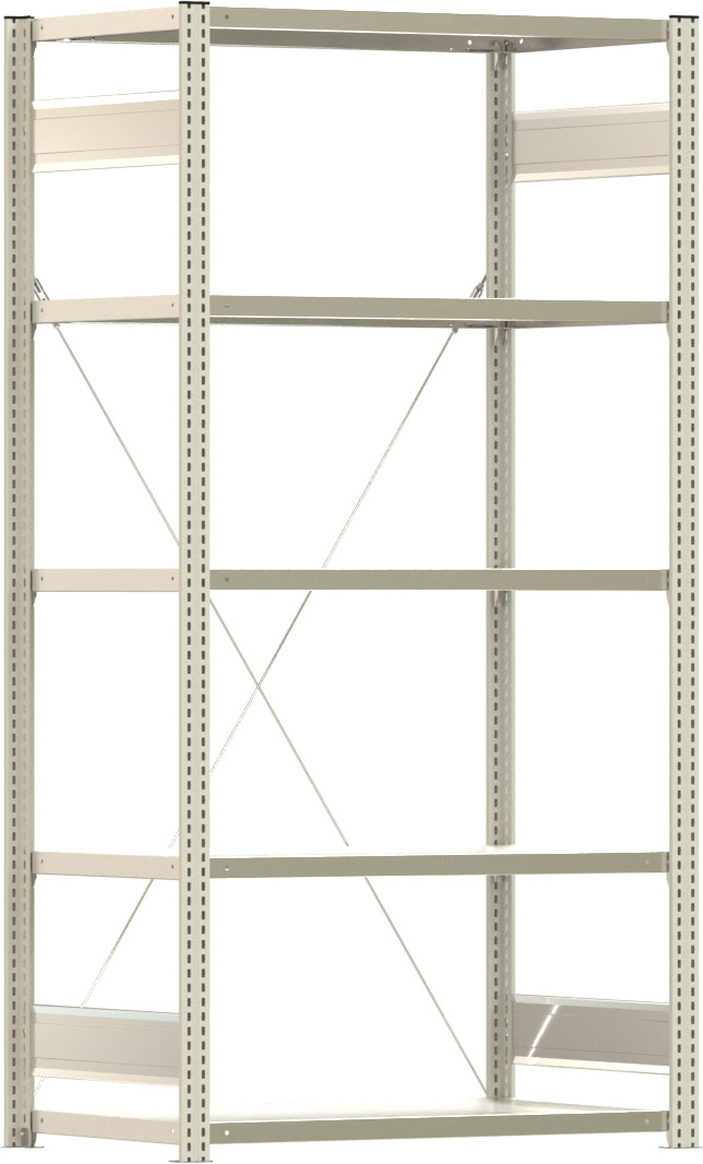 Fachbodenregal BERT - Breite: 100,5 cm - Tiefe: 60 cm - Höhe: 200 cm - 5 Böden - Grundregal