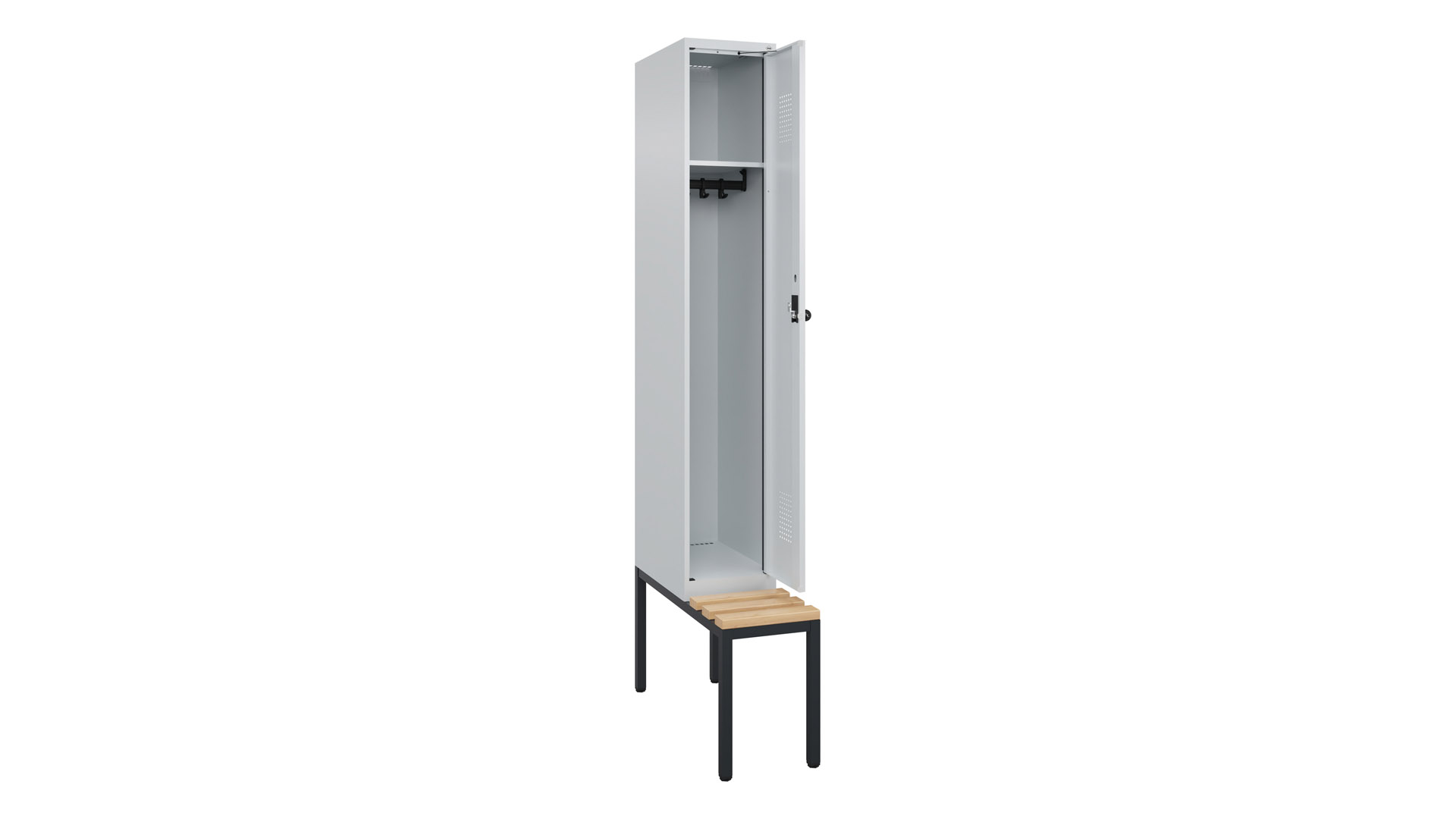 Spind - Garderobenschrank, Breite 30 cm, Höhe 212 cm, Tiefe 50 cm, 1 Abteile