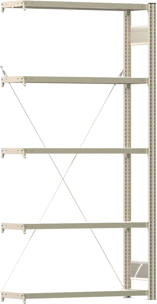 Fachbodenregal BERT - Breite: 100,5 cm - Tiefe: 30 cm - Höhe: 200 cm - 5 Böden - Anbauregal