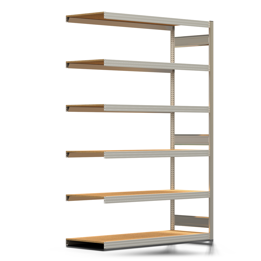 Fachbodenregal BERT - Breite: 169,5 cm - Tiefe: 60 cm - Höhe: 250 cm - 6 Böden - Anbauregal