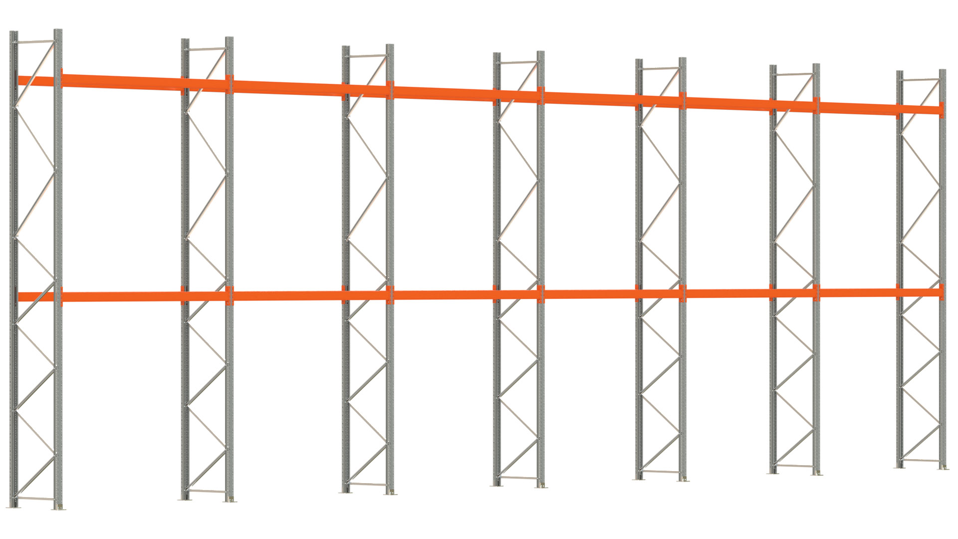 Palettenregal ARTUS - Breite 1679,5 cm - Höhe 550 cm - Tiefe 80 cm - Fachlast 2000 kg - 36 Palettenstellplätze