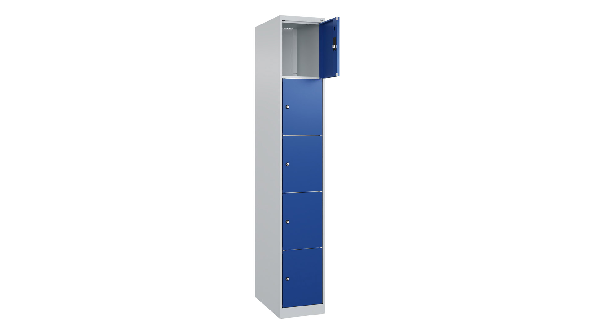 Fächerschrank, Breite 30 cm, Höhe 185 cm, Tiefe 50 cm, 5 Fächer