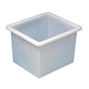 Kasten mit umlaufendem U-Rand, PE, mattweiß, Volumen 55 l, BxTxH außen/innen 535x475x380/450x395x360 mm, VE 2 Stück