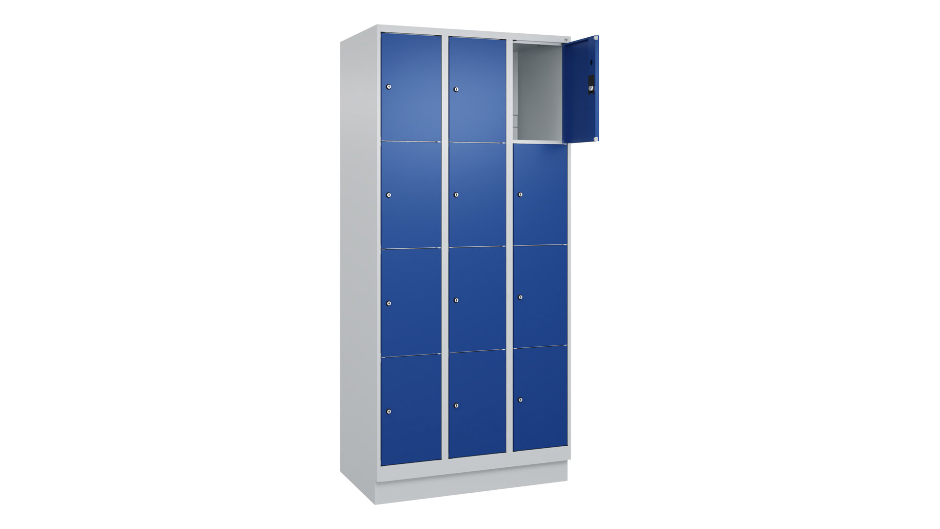 Fächerschrank, Breite 90 cm, Höhe 195 cm, Tiefe 50 cm, 12 Fächer