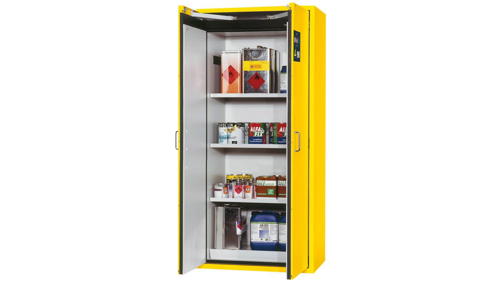 Gefahrstoffschrank Typ 90 mit Türfeststellanlage