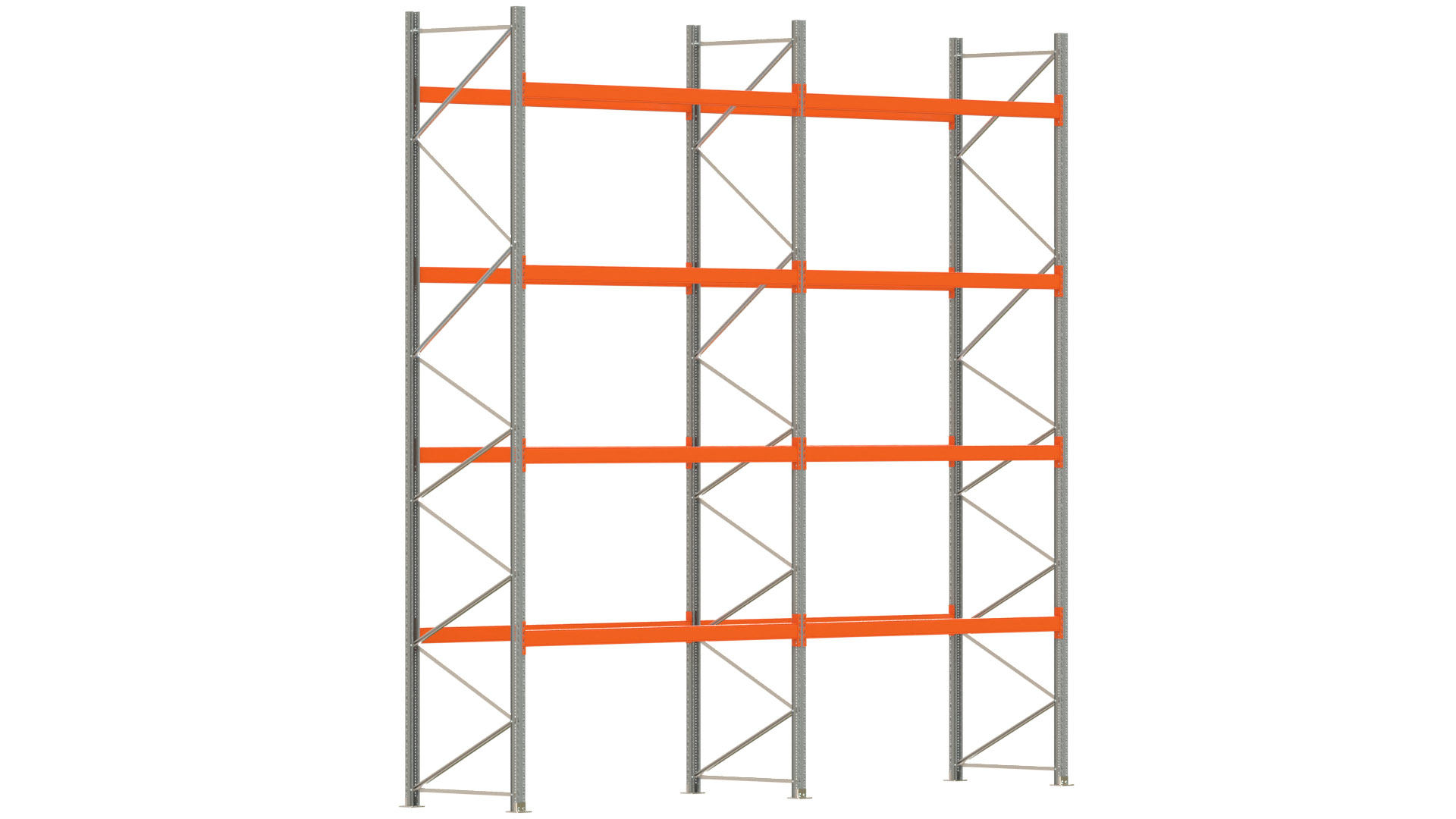 Palettenregal ARTUS - Breite 565,5 cm - Höhe 550 cm - Tiefe 110 cm - Fachlast 2000 kg - 30 Palettenstellplätze