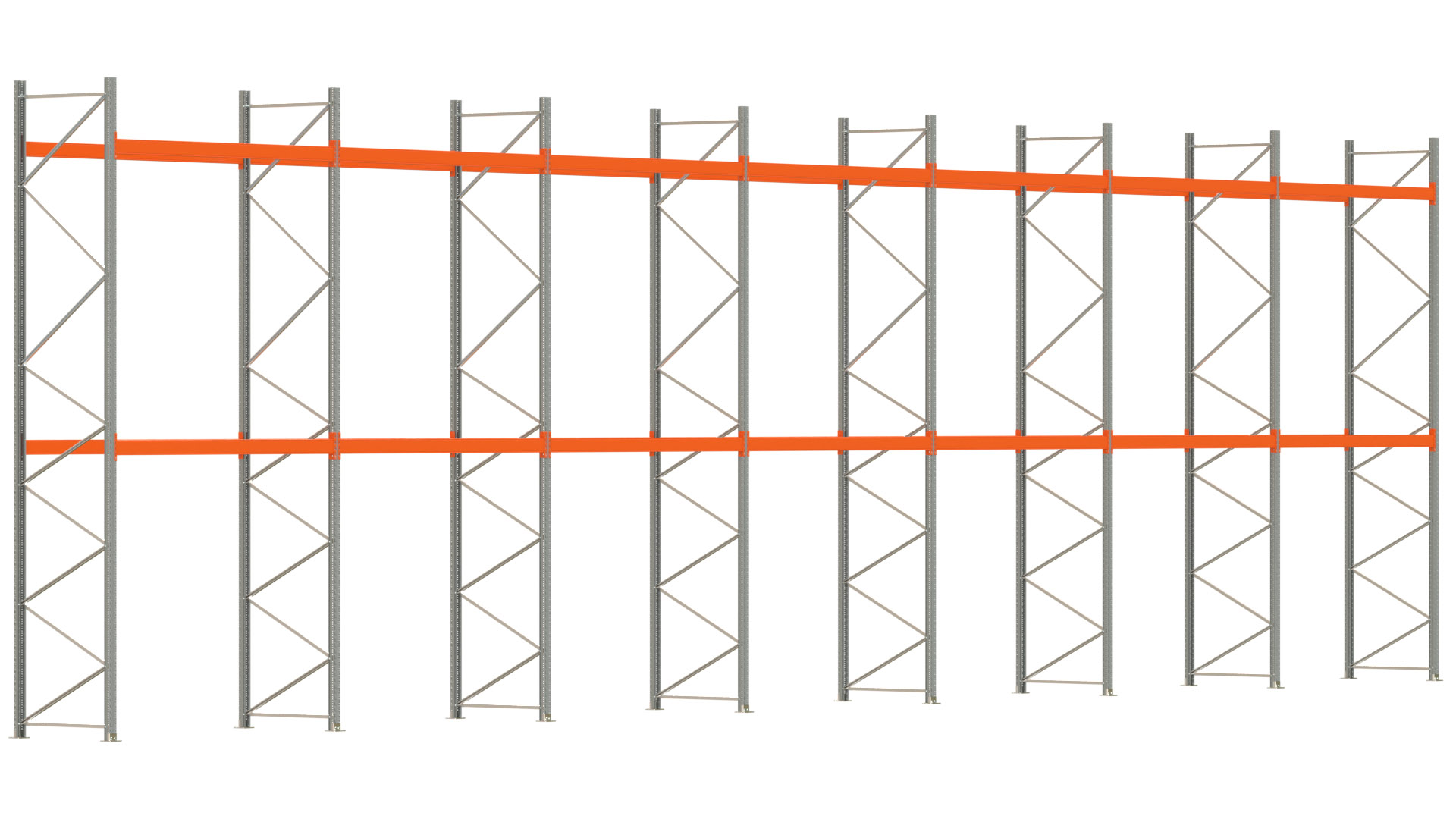 Palettenregal ARTUS - Breite 1958 cm - Höhe 550 cm - Tiefe 110 cm - Fachlast 3000 kg - 63 Palettenstellplätze