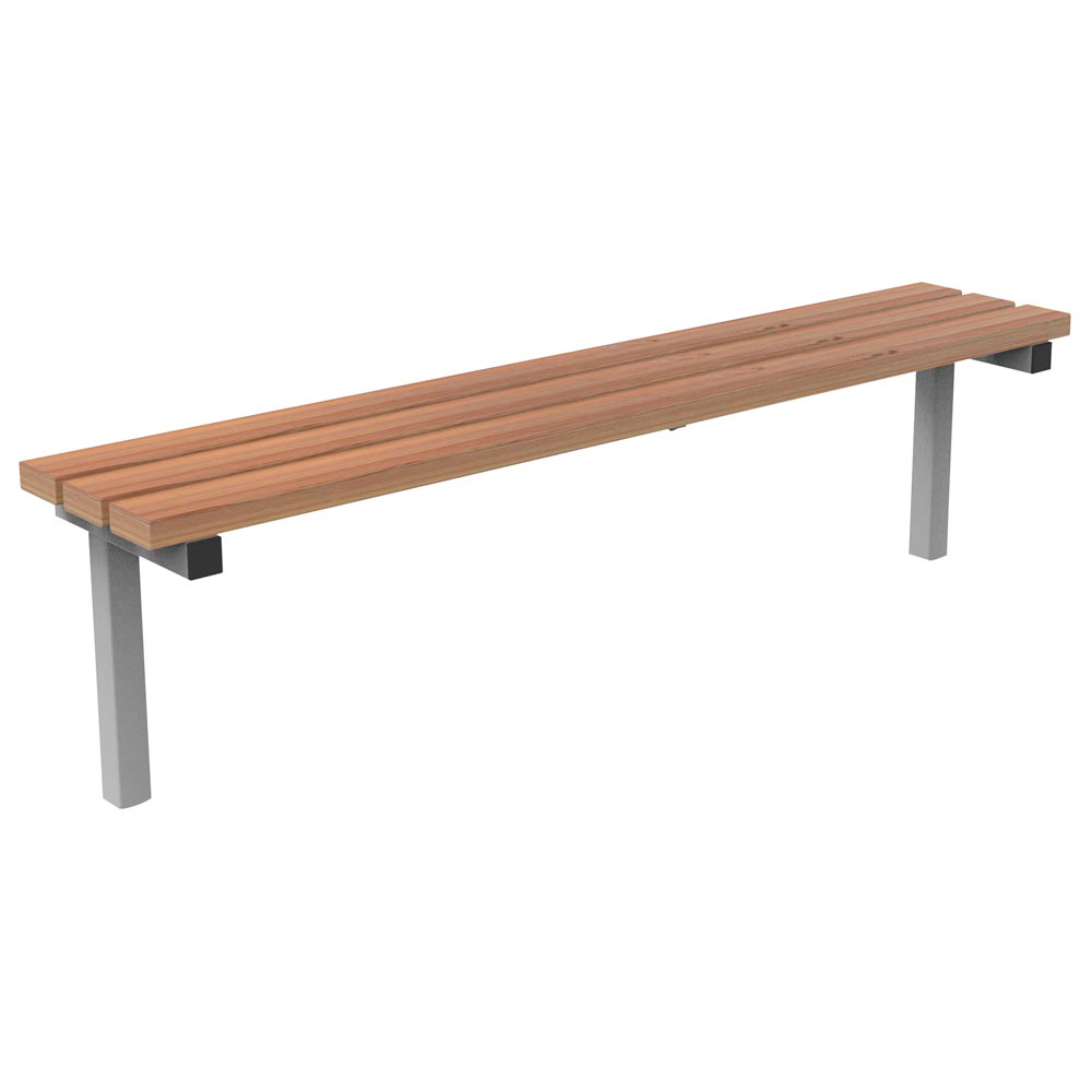 Parkbank aus Stahl/Bambus - Breite: 177 cm