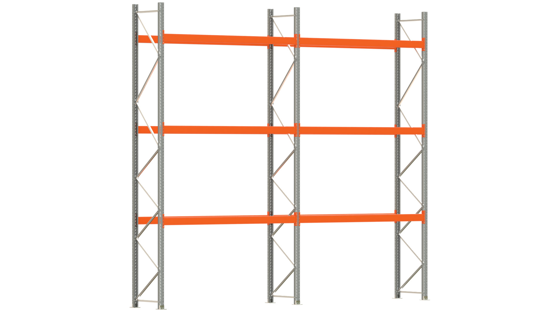 Palettenregal ARTUS - Breite 565,5 cm - Höhe 500 cm - Tiefe 80 cm - Fachlast 3000 kg - 16 Palettenstellplätze