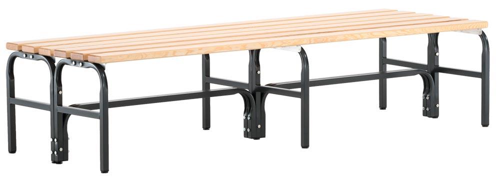 Garderobenbank, doppelseitig, Breite 150 cm, Höhe 45 cm, Tiefe 70 cm