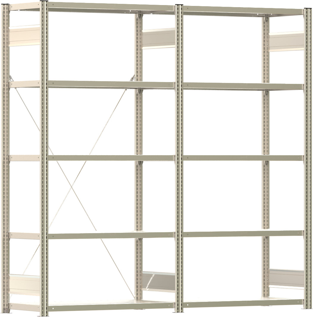 Fachbodenregal BERT - Breite: 201 cm - Tiefe: 50 cm - Höhe: 200 cm - 10 Böden - Regalreihe