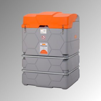 Mobile Outdoor Diesel Tankanlage mit Klappdeckel - Tankstation mit Zapfpistole - Volumen 1500 l