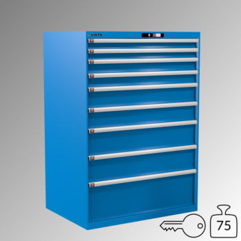 Lista Schubladenschrank - 78.296.010 - 1.450x1.023x725 mm (HxBxT) - 9 Schubladen - 75 kg - Key Lock - lichtblau (RAL 5012)