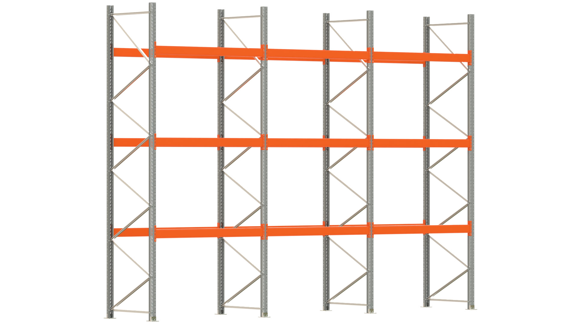 Palettenregal ARTUS - Breite 604 cm - Höhe 450 cm - Tiefe 110 cm - Fachlast 3000 kg - 24 Palettenstellplätze