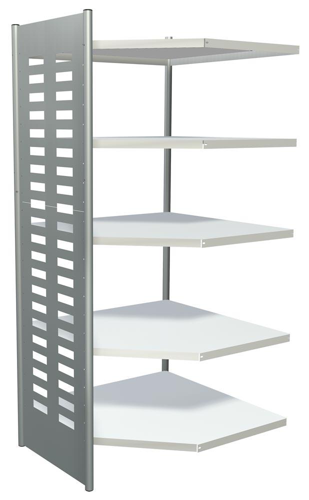Büroregal, Eckfeld, BxTxH 400x600x2200 mm