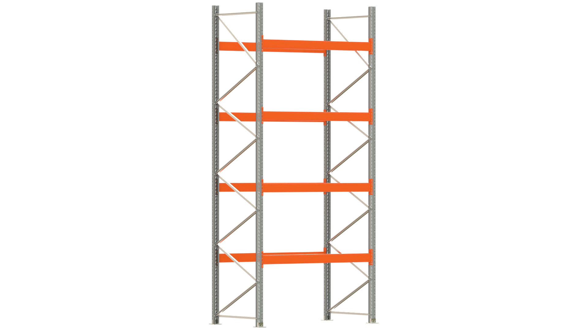 Palettenregal ARTUS - Breite 207 cm - Höhe 450 cm - Tiefe 110 cm - Fachlast 2000 kg - 10 Palettenstellplätze