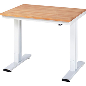 Elektrisch höhenverstellbarer Arbeitstisch, Breite 100 cm, Tiefe 80 cm, Höhe 112 cm,  Schublade(n), Platte: Buche-Riegel