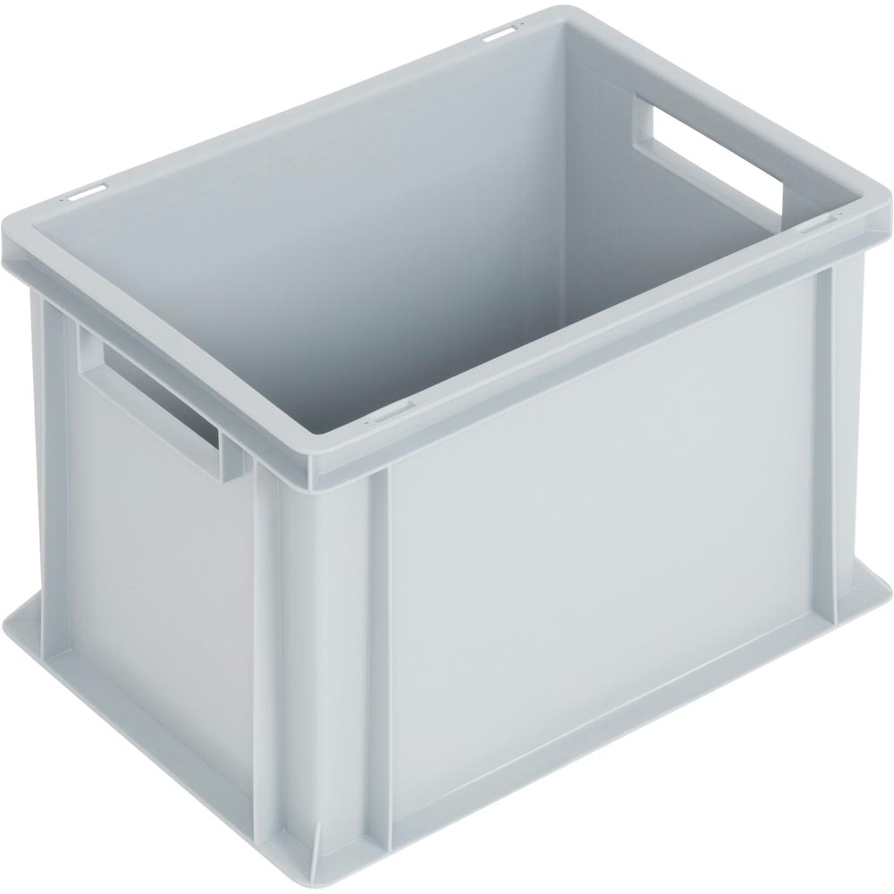 Euronormbehälter, BxTxH 400x300x270 mm, Systemverbundboden, Farbe grau