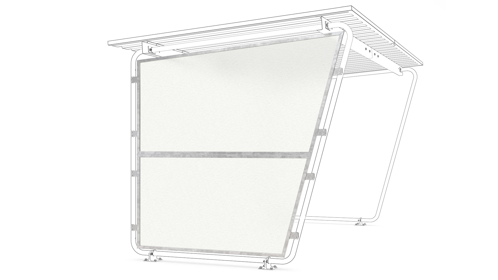 Seitenwand zu Grundeinheit Überdachung, Fahrradunterstand Modell Siegen, einseitig, Polyester, wahlweise rechts oder links verwendbar, 2-teilig