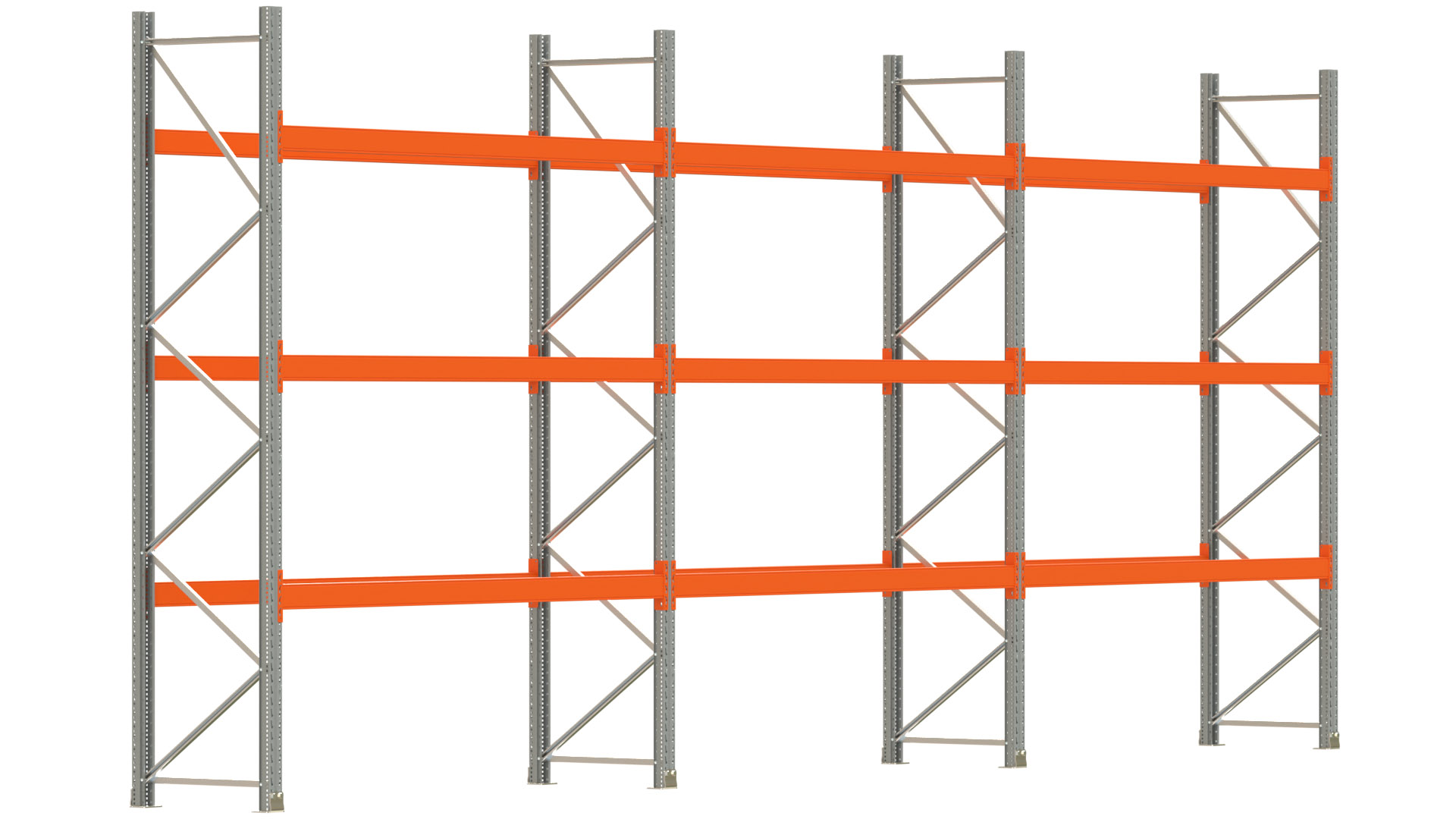 Palettenregal ARTUS - Breite 844 cm - Höhe 350 cm - Tiefe 80 cm - Fachlast 2000 kg - 24 Palettenstellplätze