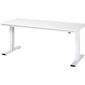 Elektrisch höhenverstellbarer Arbeitstisch, Breite 200 cm, Tiefe 80 cm, Höhe 112 cm,  Schublade(n), Platte: Melaminharzbeschichtet