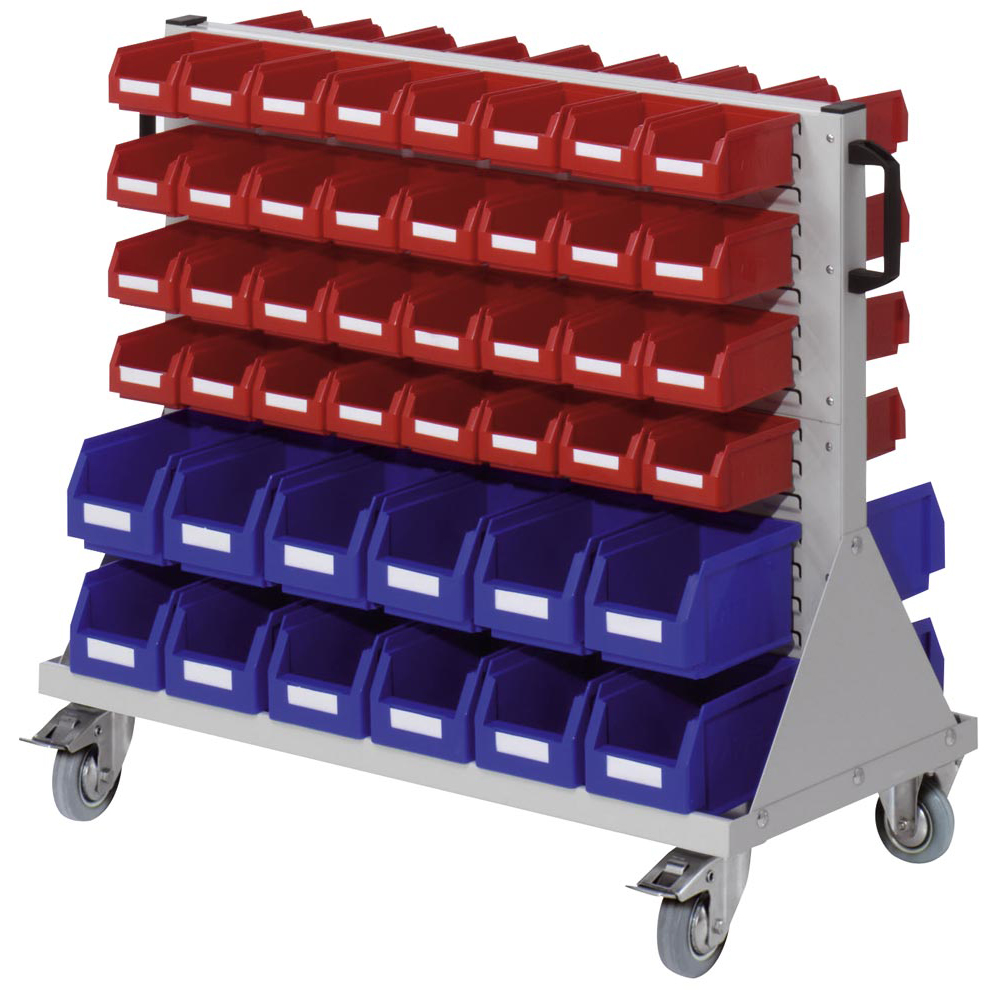 Lagerregal - Rollwagen mit Sichtlagerkästen