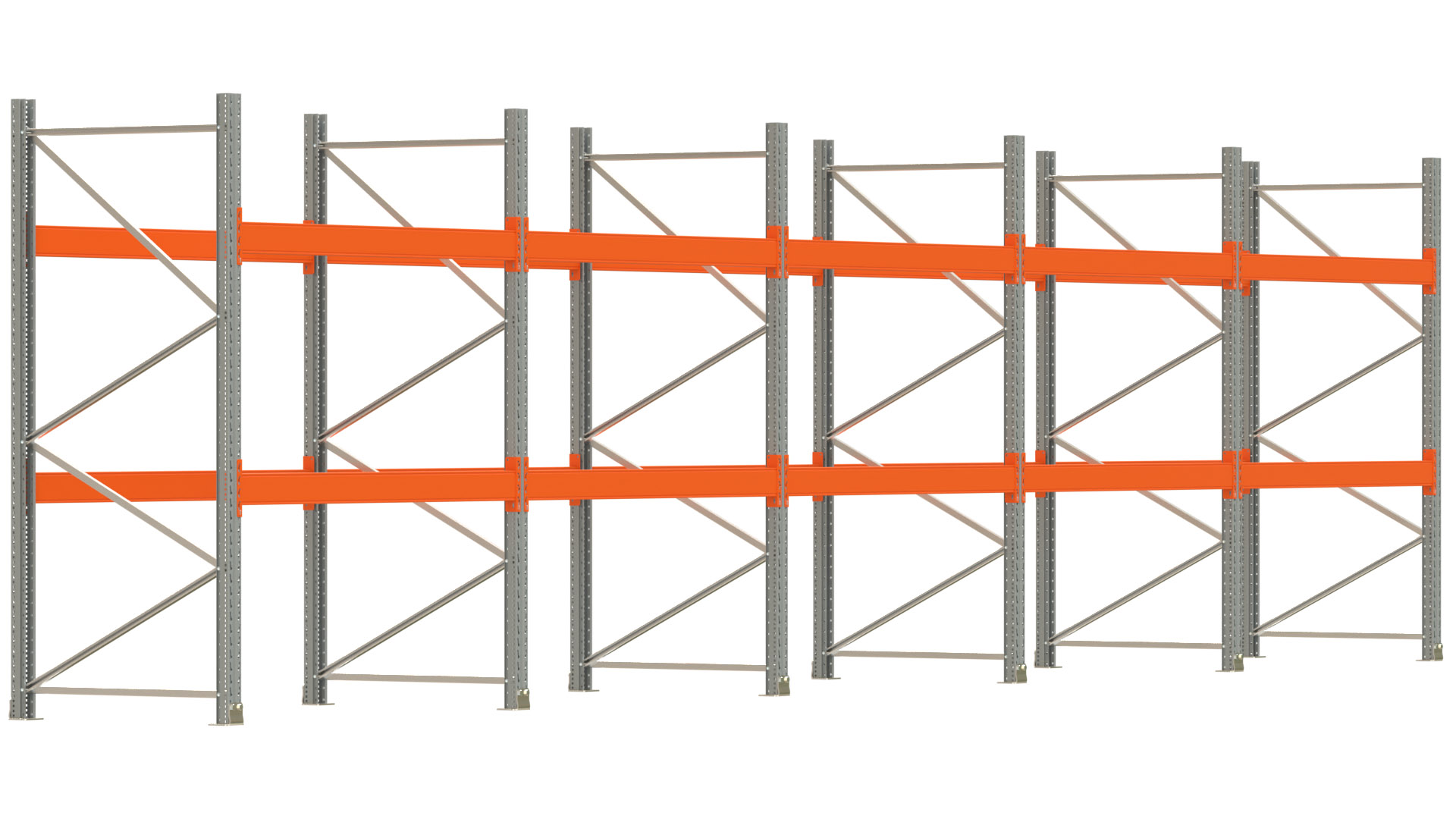 Palettenregal ARTUS - Breite 1001 cm - Höhe 250 cm - Tiefe 110 cm - Fachlast 3000 kg - 30 Palettenstellplätze