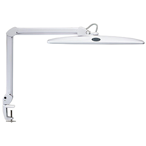 Schreibtischlampe, LED-Leuchte WORK, Höhe 500 mm, 84 LEDs, 21 W, getrennt einschaltbar, dimmbar, weiß