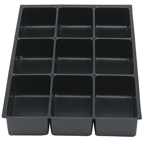 Einteilungsmaterial für Büro-Schubladenschränke, Trennwände für DIN A4, 9 Fächer, 51 mm hoch