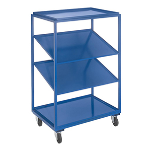 Beistell- und Kommissionierwagen, BxTxH 860x605x1315 mm, 2/2 gerade/schräge Böden, Traglast 230 kg