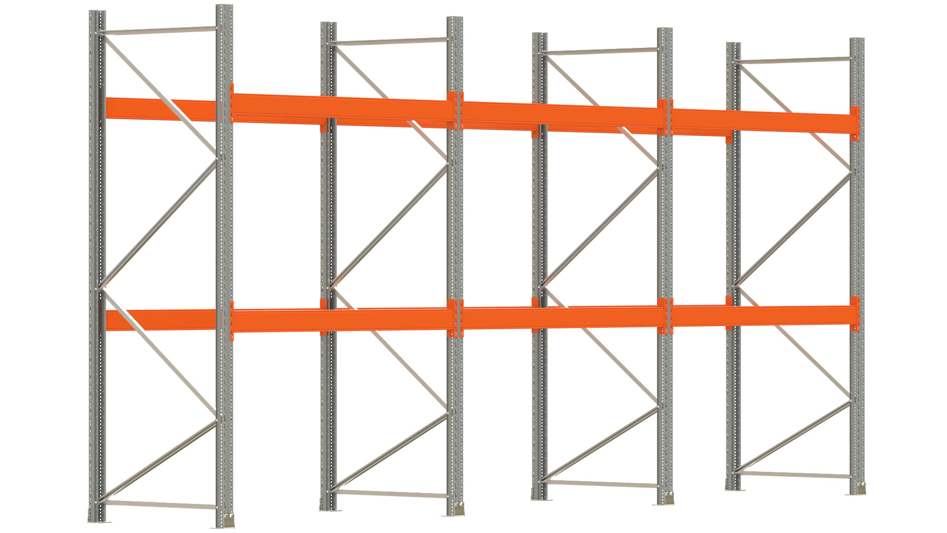 Palettenregal ARTUS - Breite 604 cm - Höhe 300 cm - Tiefe 110 cm - Fachlast 2000 kg - 18 Palettenstellplätze