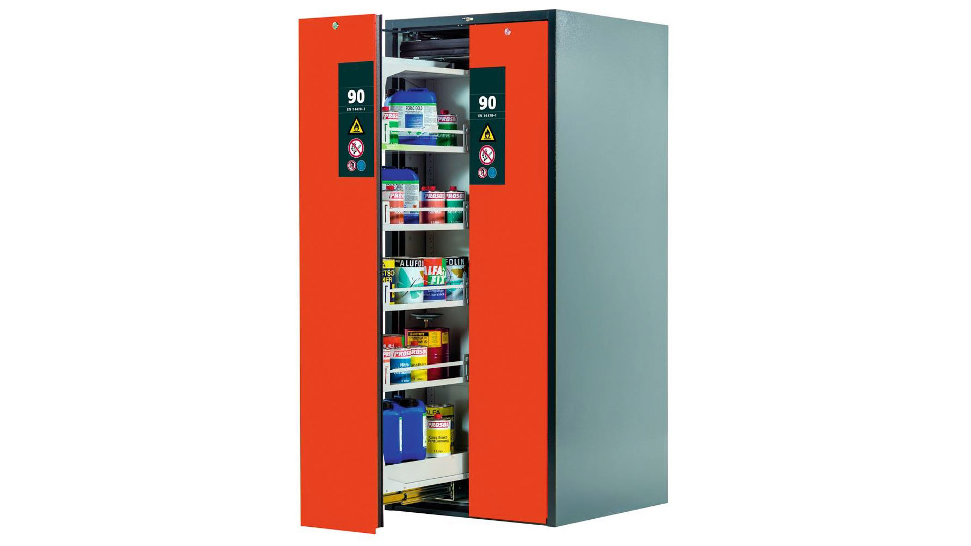 Gefahrstoffschrank mit Vertikalauszug