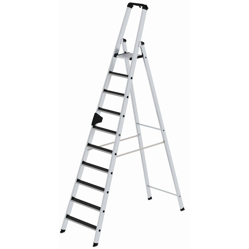 Stufenstehleiter, Alu, 10 Stufen,AH4,35 einseitig begehbar, Höhe 3,00 m, R13