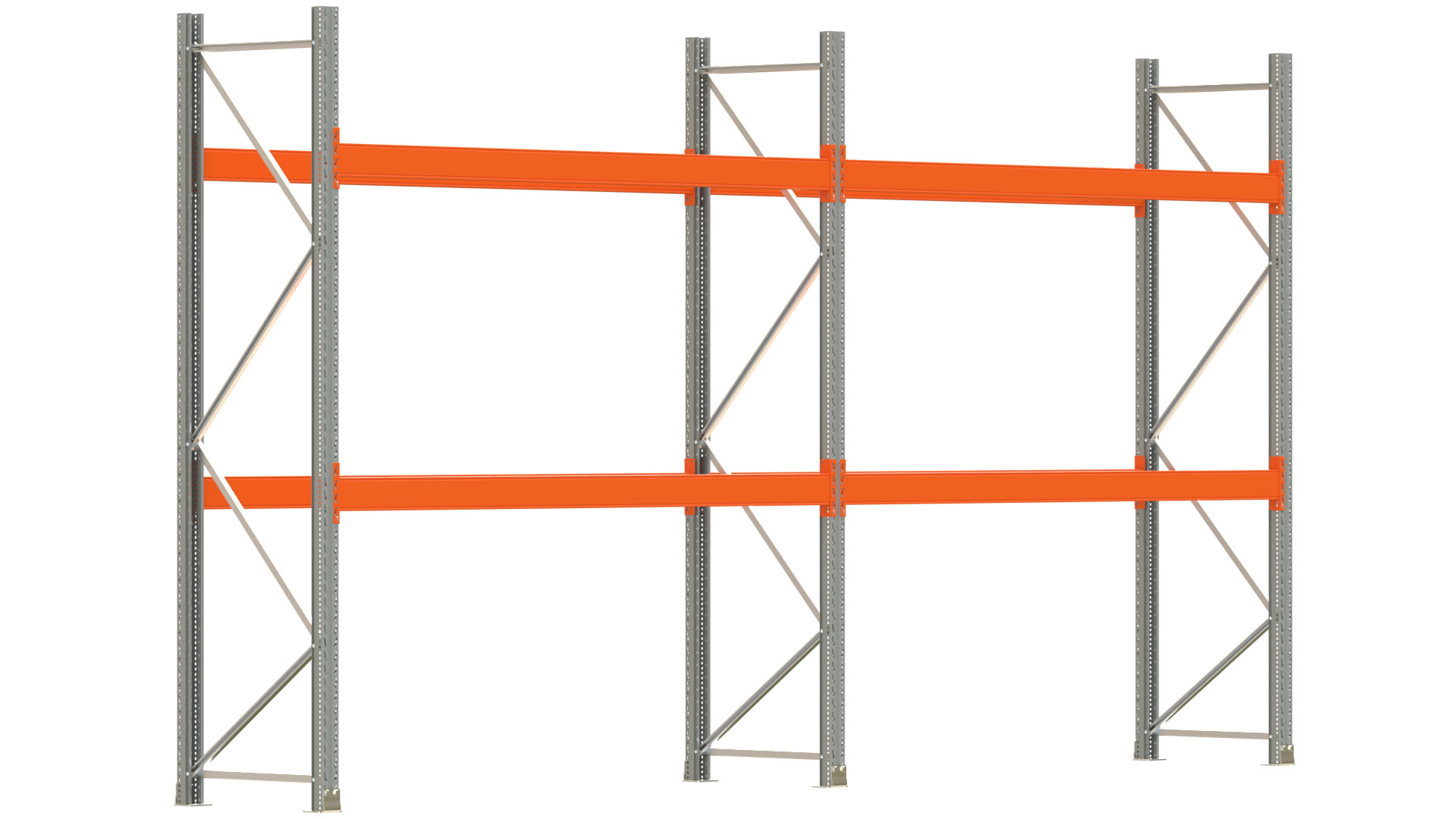 Palettenregal ARTUS - Breite 565,5 cm - Höhe 300 cm - Tiefe 80 cm - Fachlast 3000 kg - 12 Palettenstellplätze