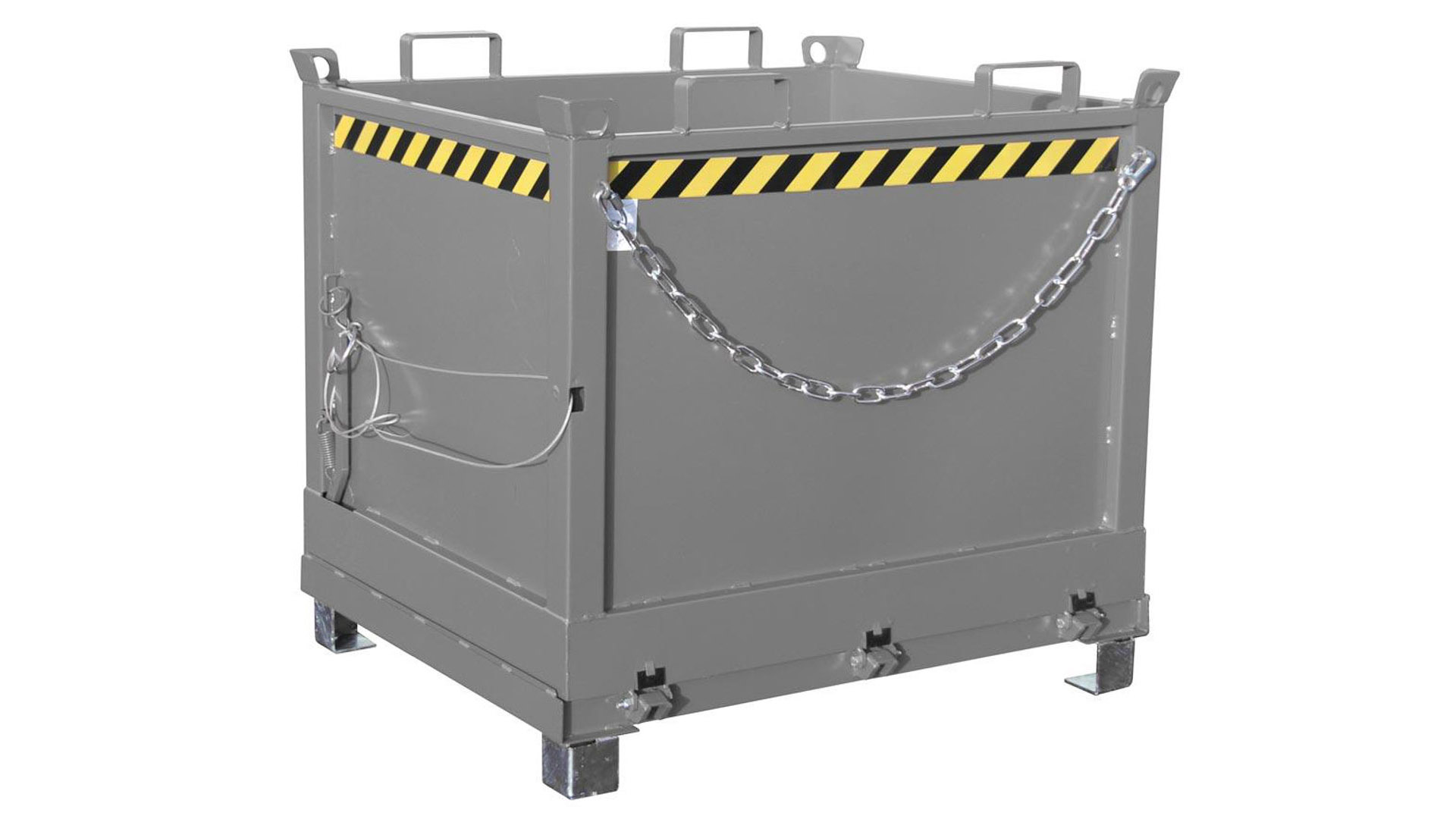 Klappbodenbehälter - 1.000 l Volumen - 1.250 kg - kranbar - mausgrau