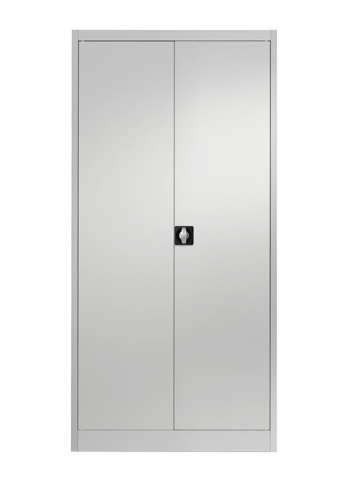Flügeltürenschrank, 4 verzinkte Fachböden,  Fachböden,BxTxH 950x500x1950 mm, RAL7035
