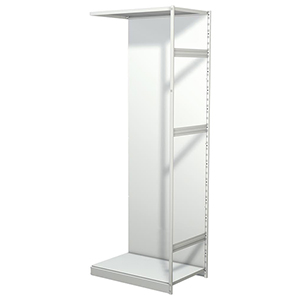 Aktenregal, Büroregal - Steckregal mit Rückwand, ohne Böden, Anbaufeld, BxTxH 960x600x2600 mm, lichtgrau