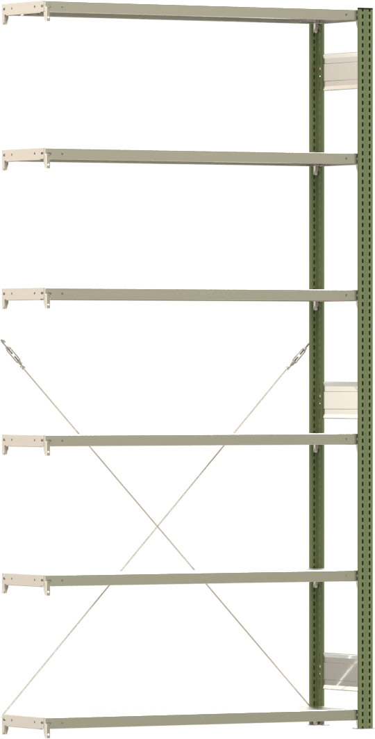 Fachbodenregal BERT - Breite: 128,5 cm - Tiefe: 30 cm - Höhe: 250 cm - 6 Böden - Anbauregal