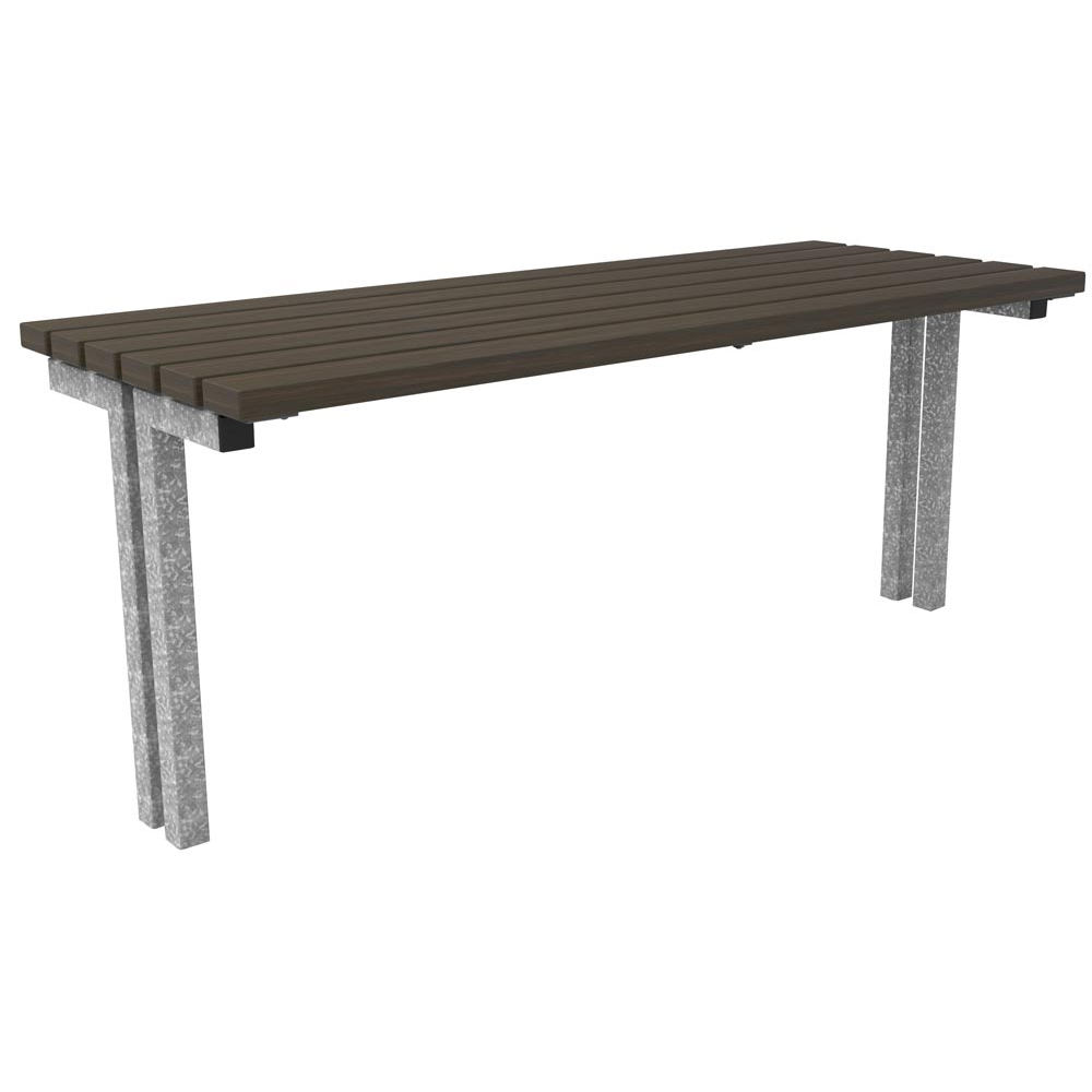 Outdoortisch, Tisch mit Bambusbelattung Dunkel, Füße feuerverzinkt, ortsfest zum Einbetonieren BxTxH 1770x700x732