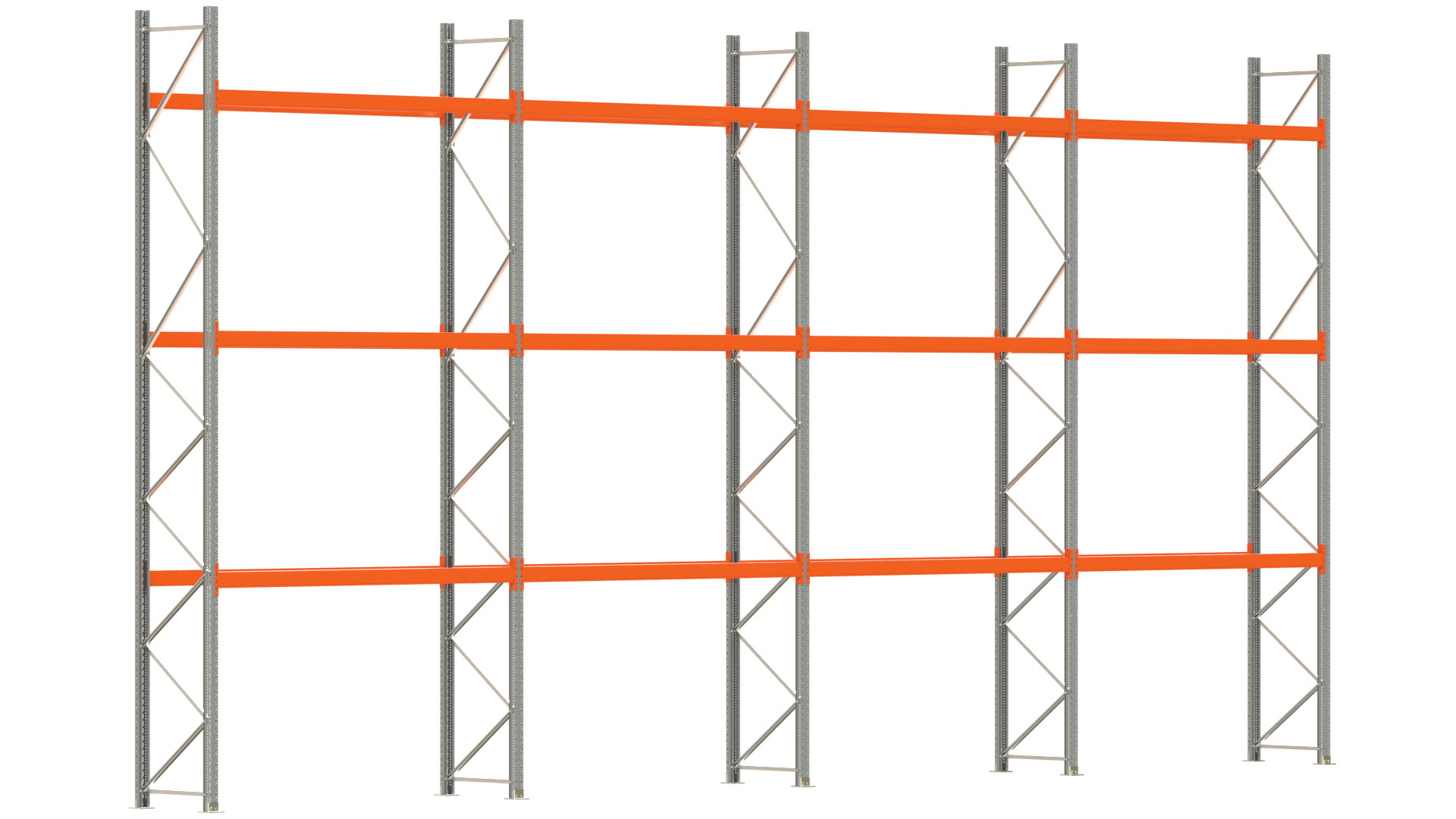 Palettenregal ARTUS - Breite 1122,5 cm - Höhe 550 cm - Tiefe 80 cm - Fachlast 2000 kg - 32 Palettenstellplätze