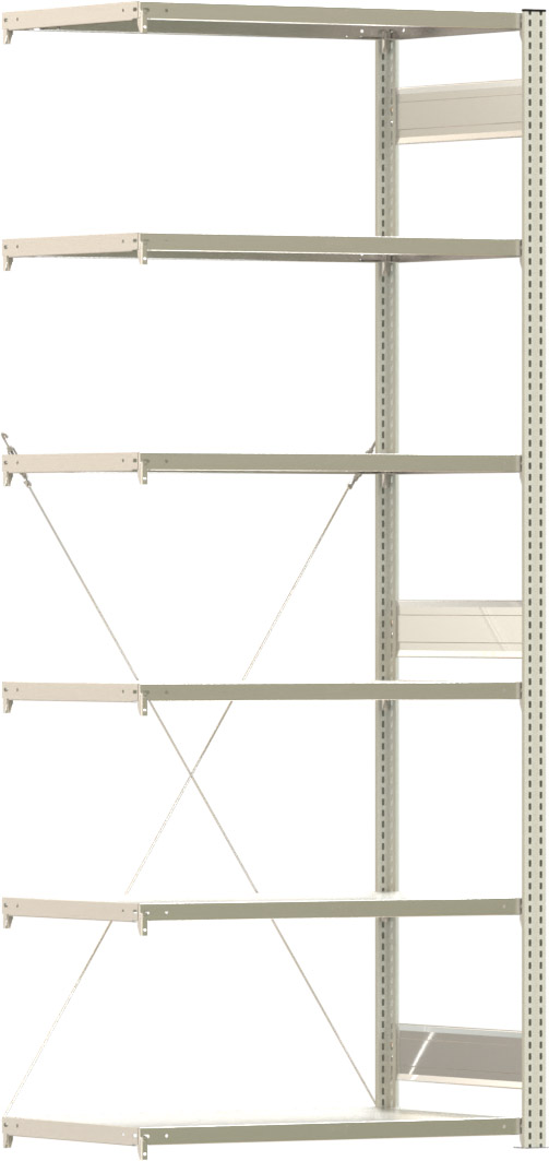 Fachbodenregal BERT - Breite: 100,5 cm - Tiefe: 60 cm - Höhe: 250 cm - 6 Böden - Anbauregal