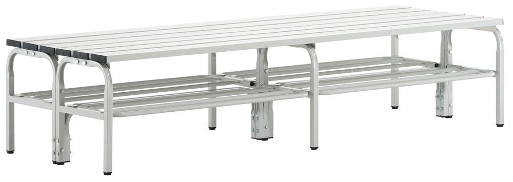 Garderobenbank, doppelseitig, Breite 150 cm, Höhe 45 cm, Tiefe 70 cm