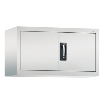 C+P Aufsatzschrank mit Flügeltüren, abschließbar, Korpusfarbe lichtgrau, Frontfarbe rubinrot, 500 x 930 x 400 mm (HxBxT)