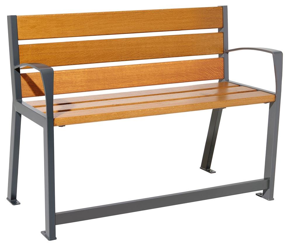 Parkbank für Senioren aus Stahl - Breite: 120 cm