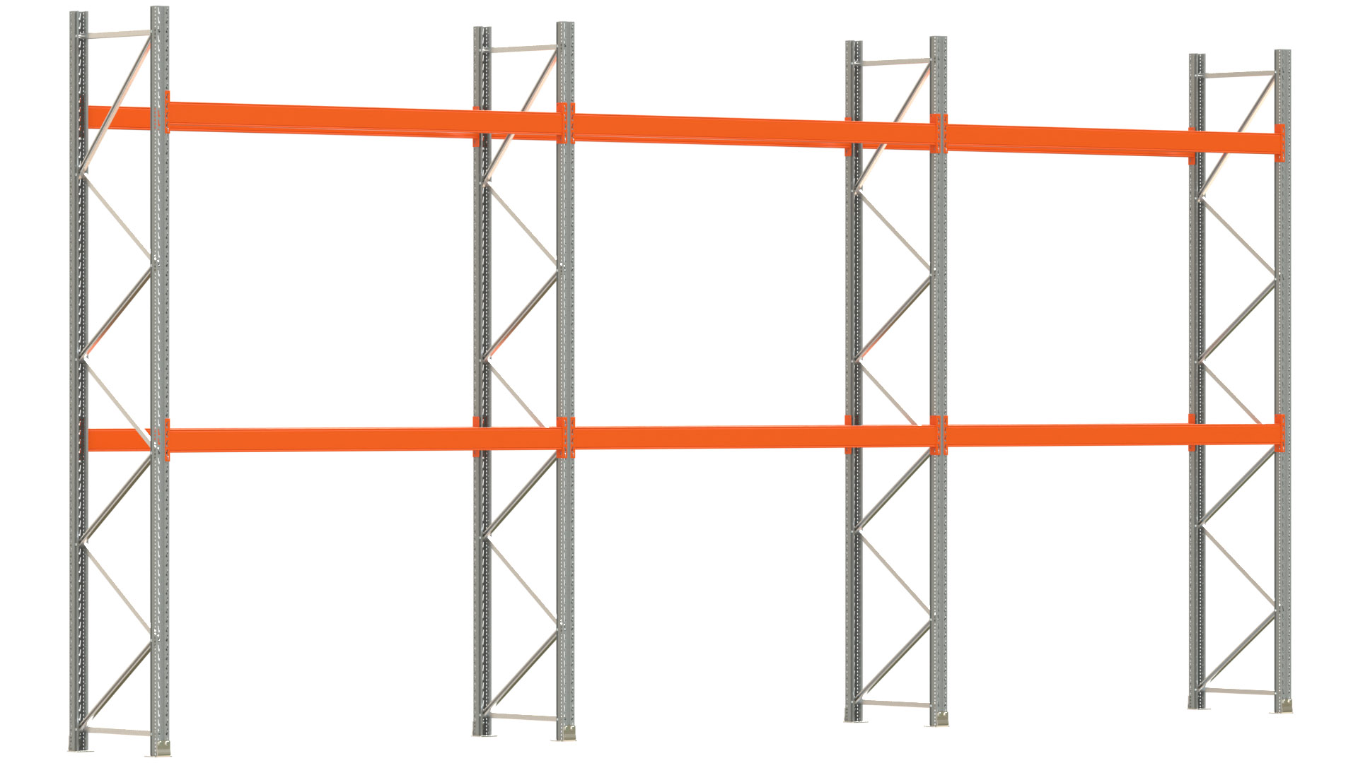 Palettenregal ARTUS - Breite 844 cm - Höhe 400 cm - Tiefe 80 cm - Fachlast 3000 kg - 18 Palettenstellplätze